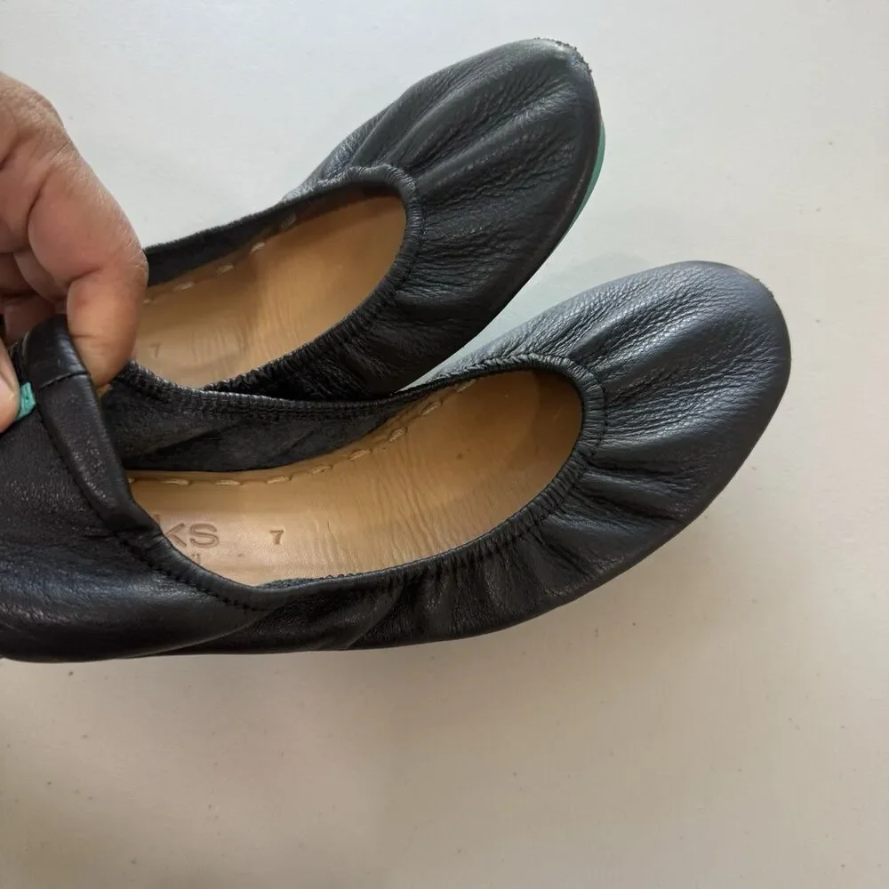 Tieks By Gravieli Matte Black Leather Comfort Shoes Sz 7 Classic Quite Luxury